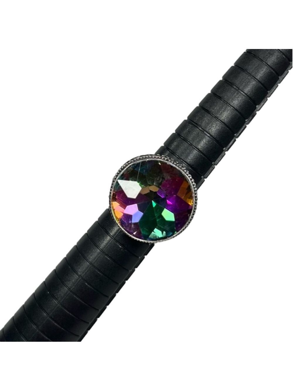 Mystic Topaz 925 Synthetic Gemstone Ring size 6.75